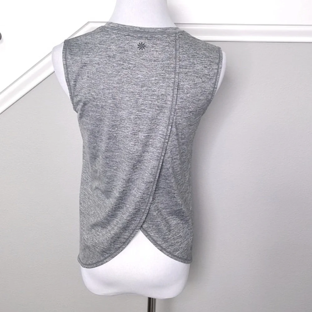 Athleta UPF Heathered Gray Crossover Back Sunlover Tank - Picture 4 of 6